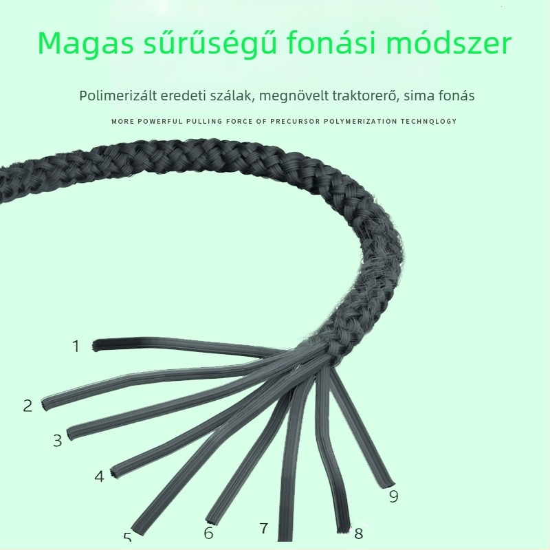 Pleten PE horgászvonal, fő vonal 9 szál, csali vonal 8 szál, ultranagy húzóerő