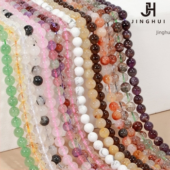 Jinghui DIY szőtt gyöngykészlet — természetes kristályok, aranyszínű haj-kristály, citrin és más gyöngyök félkész ékszerekhez