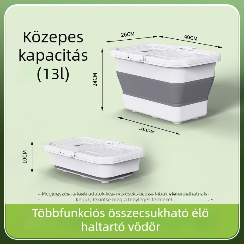 Két rétegű patakmenti horgászvödör aerációval, nagy kapacitású élőhalakkal