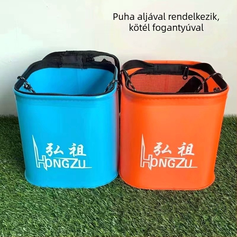 Élő halak számára tervezett halas vödör, összecsukható, teherbíró, EVA, integrált öntés