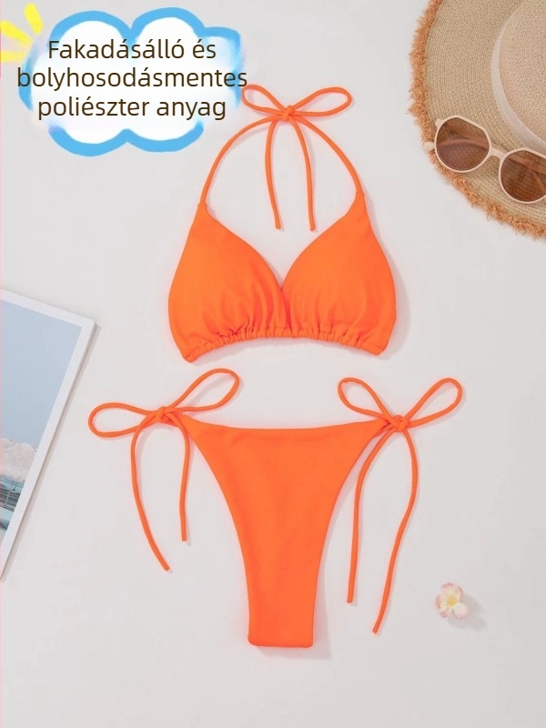 Női string bikini, egyszínű, szexi és elegáns strandbikini