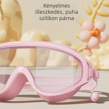 Gyermekeknek szánt úszószemüveg sapkával, három darabos készlet, PC lencsék, párásodás elleni, vízálló