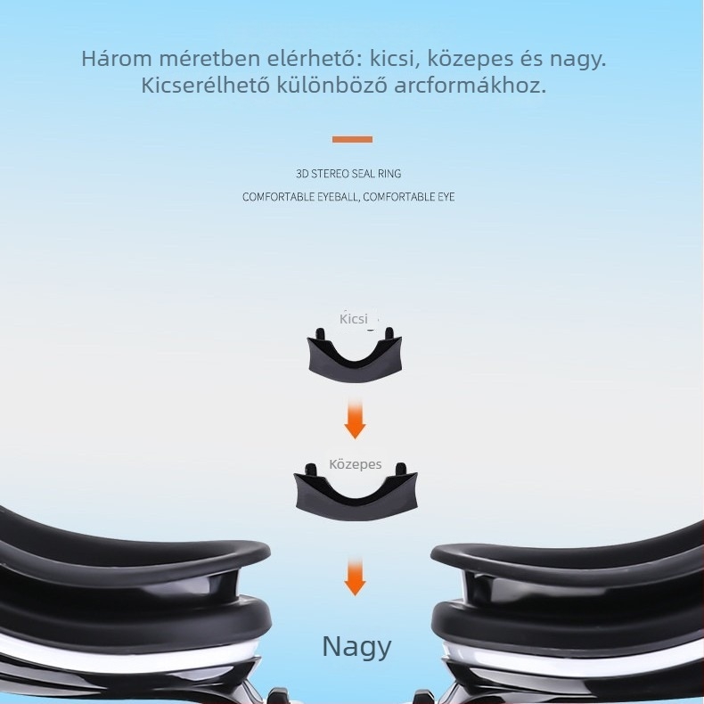 Gyerekeknek készült úszószemüveg antifog PC-lencsékkel, vízálló