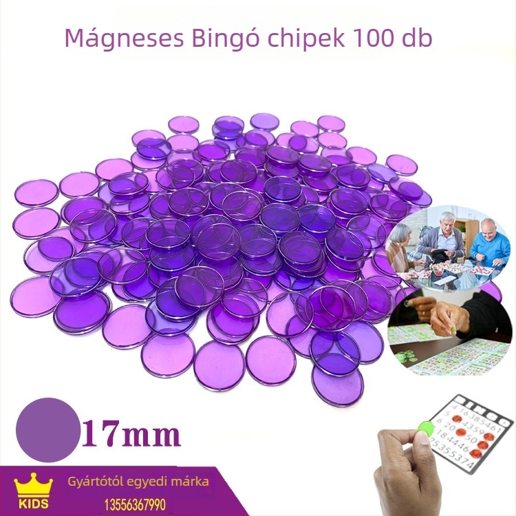 Bingóhoz chipkészlet – kerek PS műanyag korongok, 17 db