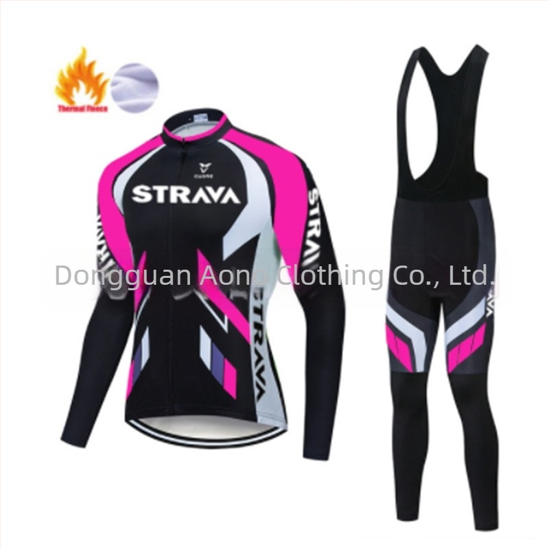 Uniszex kerékpáros nadrág pántokkal, fleece béléssel, téli meleg