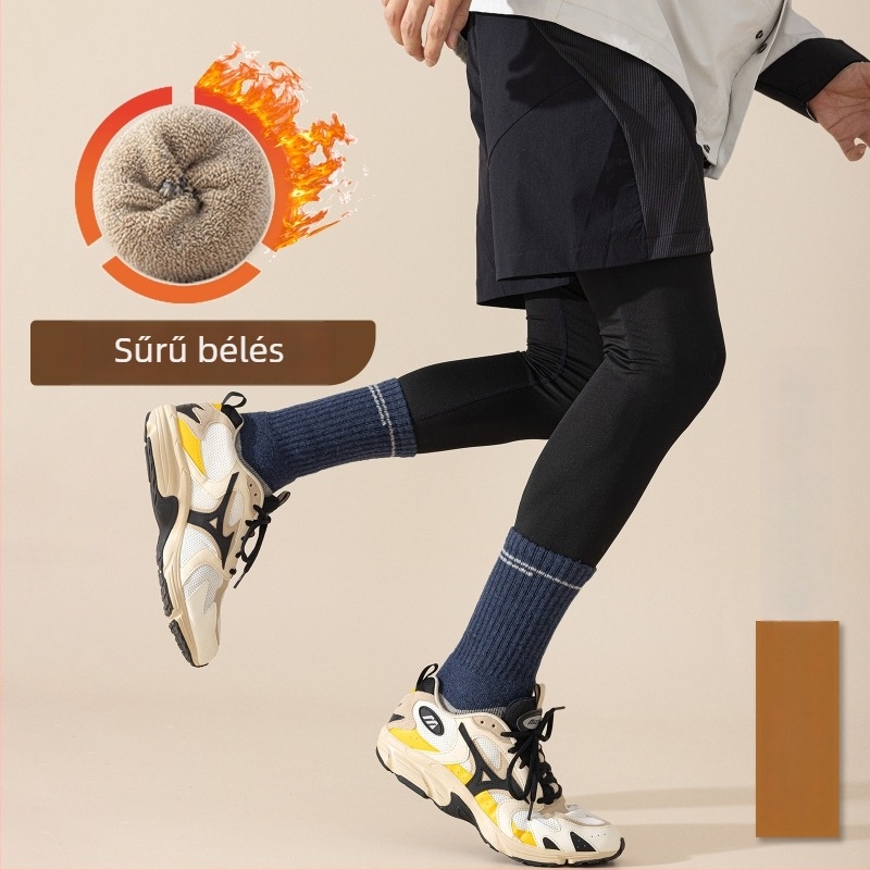 Férfi Merinó gyapjú sízokni – magas cső, varrat nélküli kivitel, gyorsan száradó, csúszásmentes, dörzsölés elleni, 30–50% Merinó tartalom, 96 tűs kötés, őszi-téli síeléshez