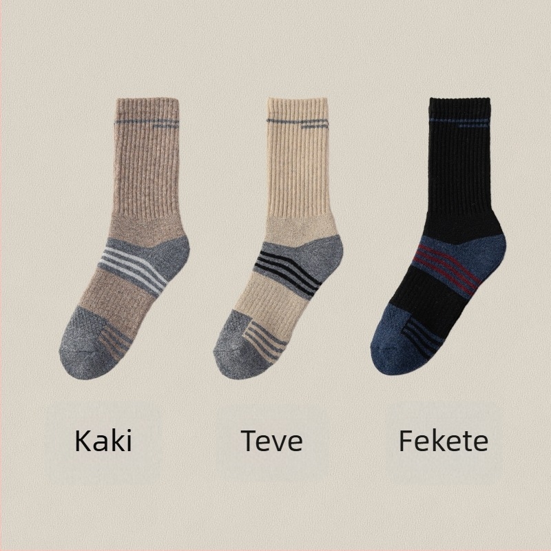 Férfi Merinó gyapjú sízokni – magas cső, varrat nélküli kivitel, gyorsan száradó, csúszásmentes, dörzsölés elleni, 30–50% Merinó tartalom, 96 tűs kötés, őszi-téli síeléshez