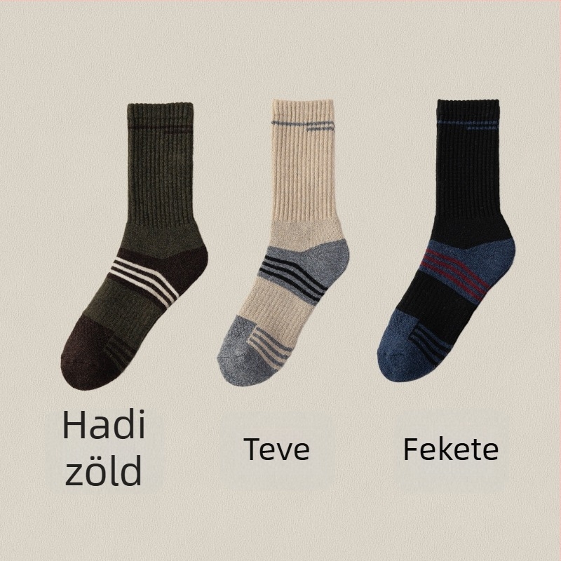 Férfi Merinó gyapjú sízokni – magas cső, varrat nélküli kivitel, gyorsan száradó, csúszásmentes, dörzsölés elleni, 30–50% Merinó tartalom, 96 tűs kötés, őszi-téli síeléshez