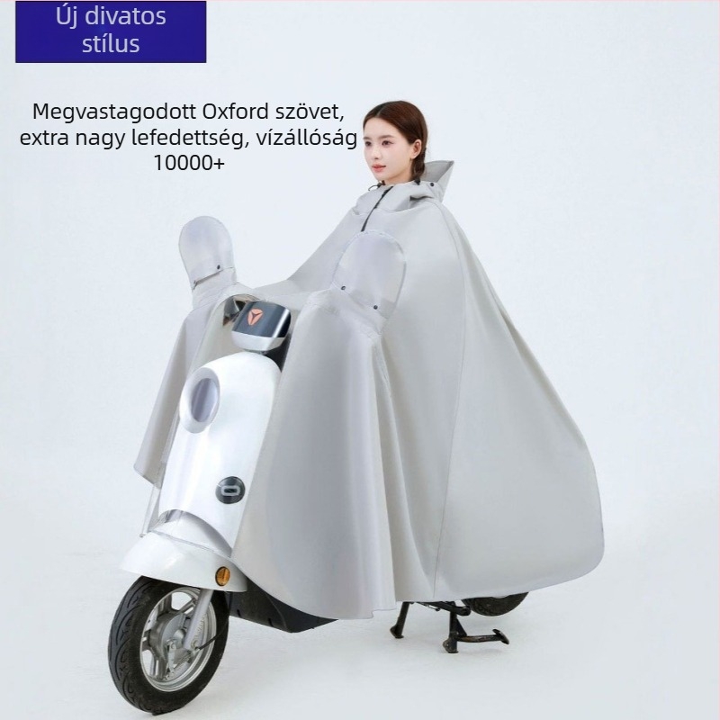 Mingjia elektromos jármű és motorkerékpár esőponcsó, Oxford anyag 0,2 mm, PVC vízálló réteg, újrahasználható, testreszabható, felnőtteknek