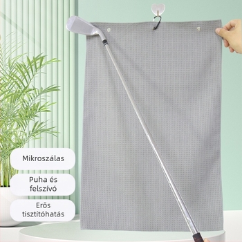 Golf törölköző mikroszálból waffle mintával, 260 g, sima szövet, logó nyomtatva.