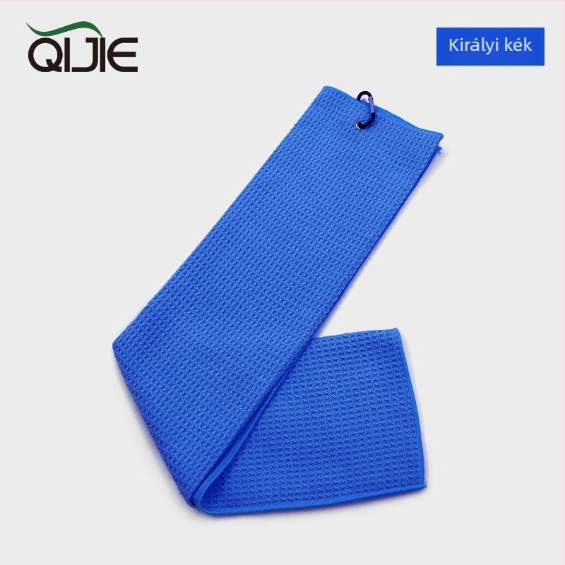 Golf törölköző mikroszálból waffle mintával, 260 g, sima szövet, logó nyomtatva.