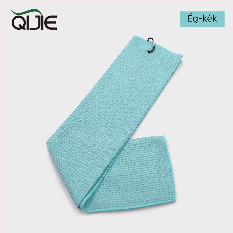 Golf törölköző mikroszálból waffle mintával, 260 g, sima szövet, logó nyomtatva.