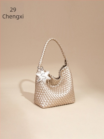 PU szövött női kézitáska, mindennapi váll- és keresztpánttal, mágneses zárás, belső cipzáros zseb, telefon- és ID-zseb, poliészter bélés