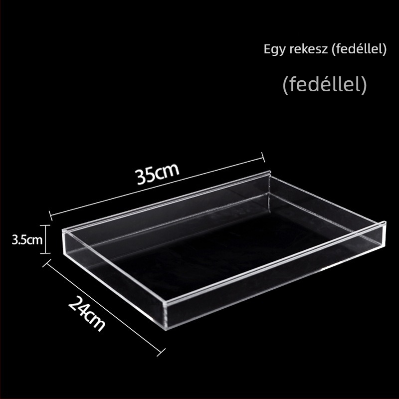 Ékszer-gyöngyök tároló doboz rácsos elválasztókkal, átlátszó, porvédett, anyag papír, pastoral stílus