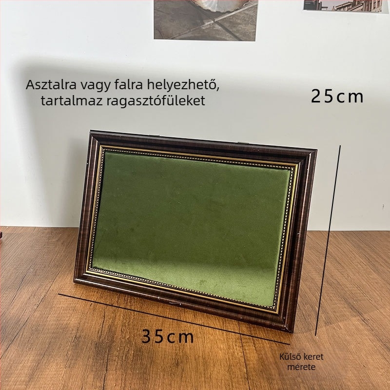 Egyszeres ékszerkijelző falra – nordikus stílusú, PS keret flanel belsővel, kézzel készített, nyakláncokhoz, fülbevalókhoz és karkötőkhöz