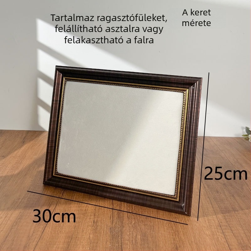 Egyszeres ékszerkijelző falra – nordikus stílusú, PS keret flanel belsővel, kézzel készített, nyakláncokhoz, fülbevalókhoz és karkötőkhöz