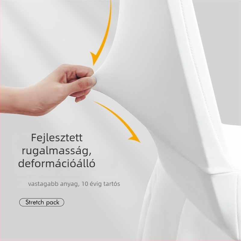 Rugalmas széktakaró vastag plisírozott szoknyával, poliészter, magas hőállóság, egyszerű és modern stílus, letisztult dizájn, négyszögletes forma