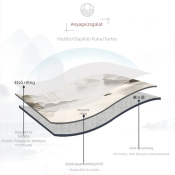 Új kínai stílusú asztalterítő, vízálló PVC, téglalap alakú, virágos mintával