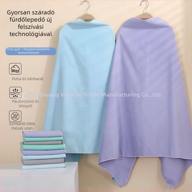Gyorsan száradó mikroszálas strand- és fürdőlepedő, négy évszakos univerzális, 200–300 GSM, 150D fonal, kétoldalas velúr