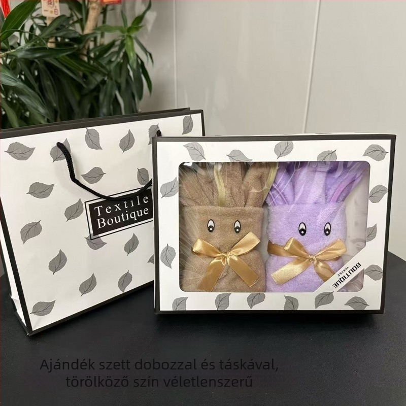 Medve motívumú nedvszívó, vastagított törölköző – esküvői szuvenír, 200 g+ tömeg, gyártási folyamat: nyomtatás, Jacquard