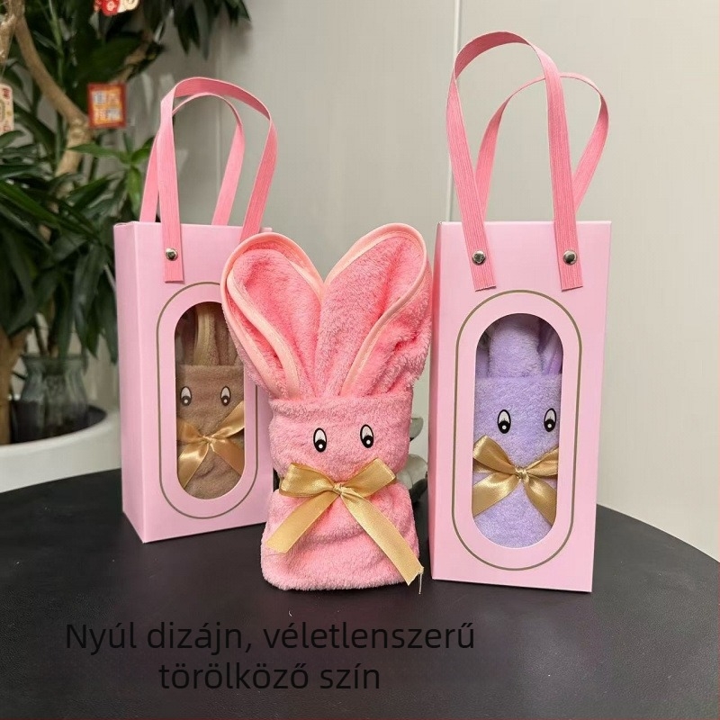 Medve motívumú nedvszívó, vastagított törölköző – esküvői szuvenír, 200 g+ tömeg, gyártási folyamat: nyomtatás, Jacquard