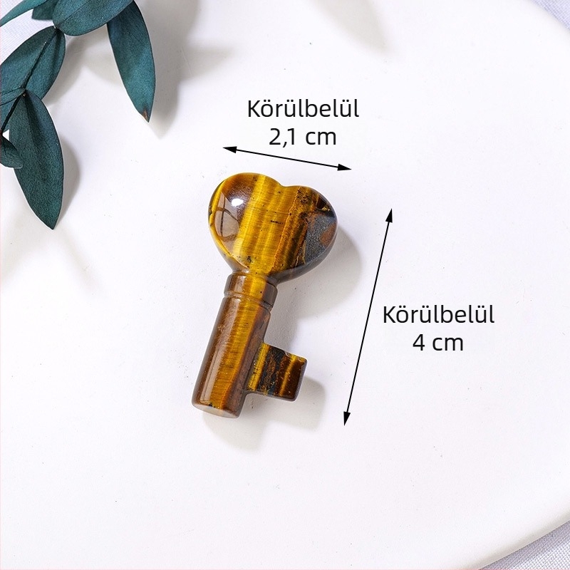 Ametiszt szív alakú kulcstartó, geometriai kristály ékszer, modern stílus
