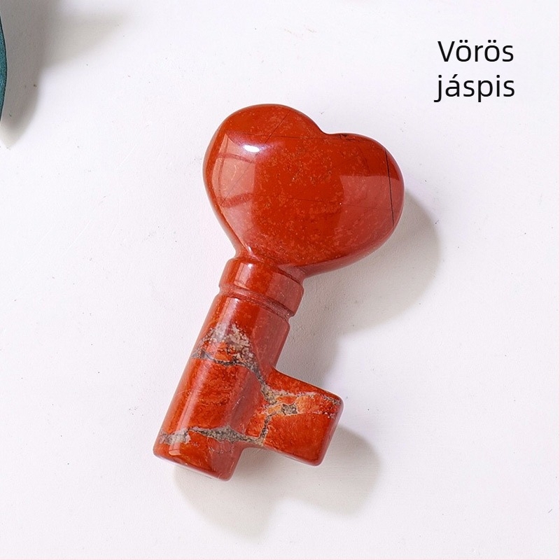 Ametiszt szív alakú kulcstartó, geometriai kristály ékszer, modern stílus