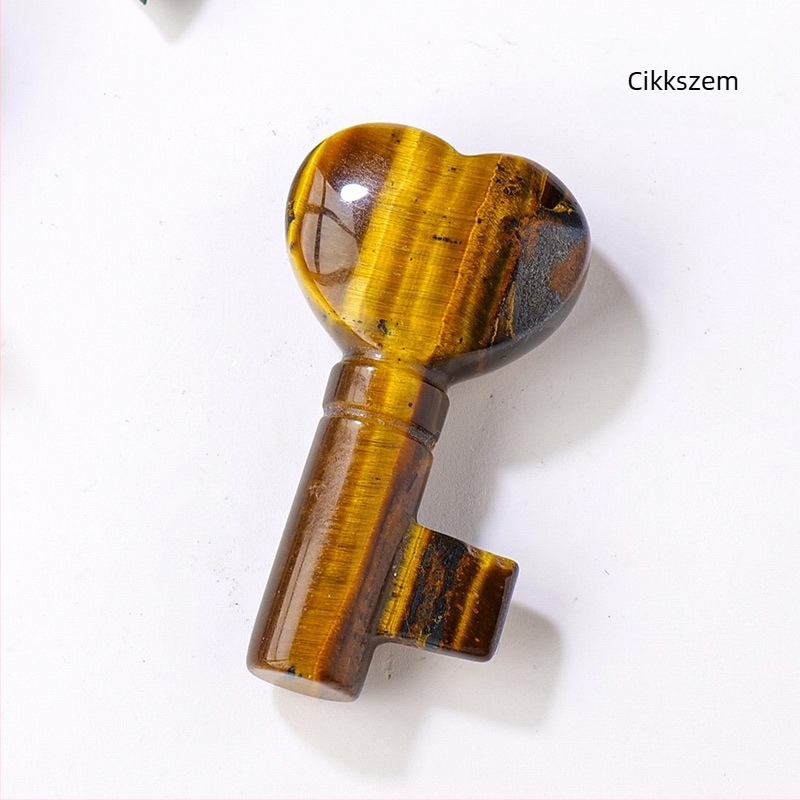 Ametiszt szív alakú kulcstartó, geometriai kristály ékszer, modern stílus
