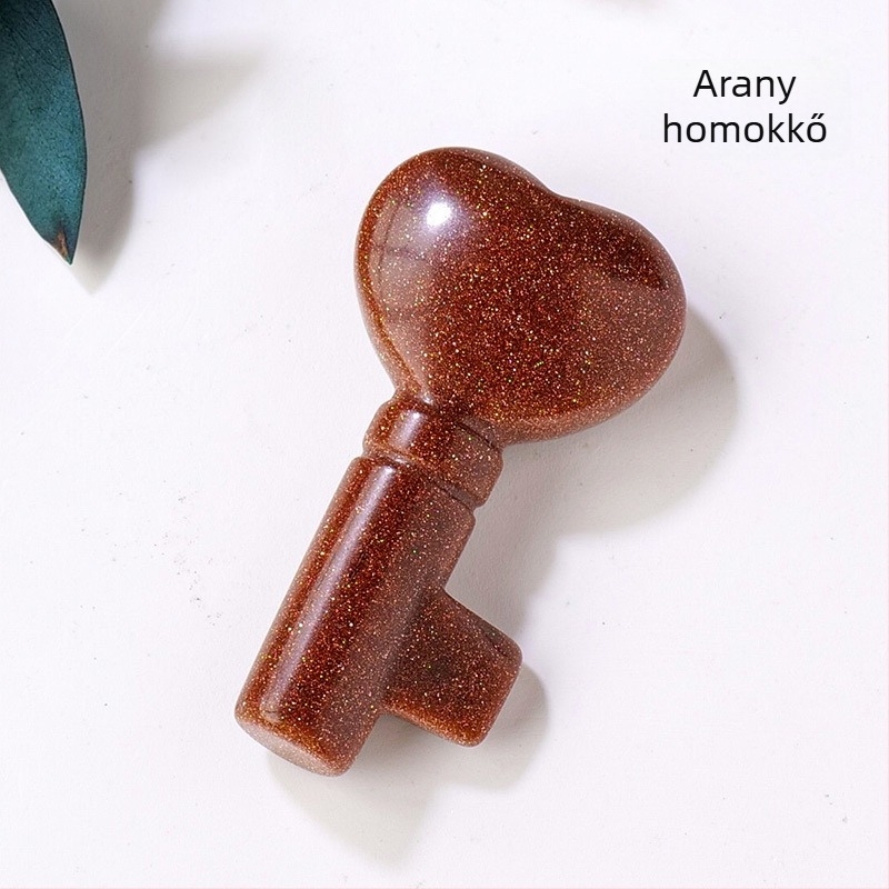 Ametiszt szív alakú kulcstartó, geometriai kristály ékszer, modern stílus