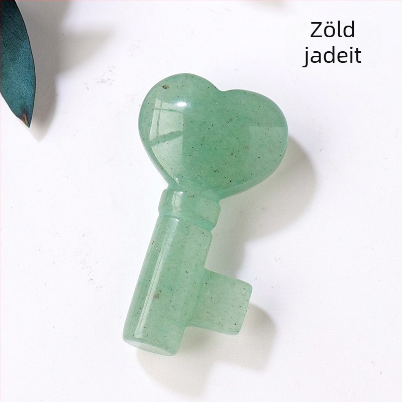 Ametiszt szív alakú kulcstartó, geometriai kristály ékszer, modern stílus