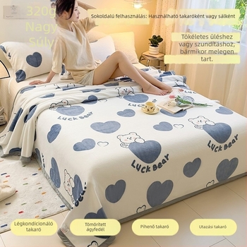 Téli korall bársony pléd, 100% poliészter, geometriai minta, súly 320 g