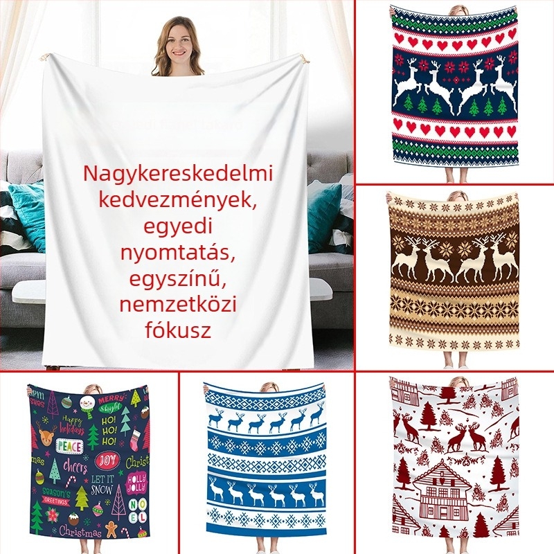 Flanel pléd otthoni, logóval testreszabható, poliészter, tavasz–ősz szezon, modern minimalista stílus
