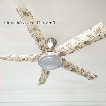 Porvédő huzat háromlapátos mennyezeti ventilátorhoz, nyomtatott textil mintával, teljes fedés, foltálló védelem