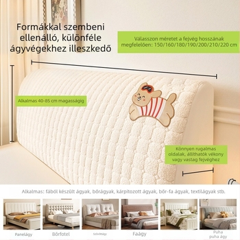 Cloud Velvet anyagú fejvég huzat, rugalmas, univerzálisan illeszkedik a fa ágyakhoz, leválasztható és géppel mosható