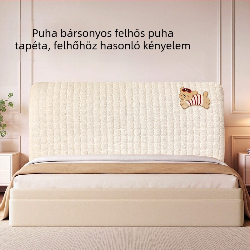 Cloud Velvet anyagú fejvég huzat, rugalmas, univerzálisan illeszkedik a fa ágyakhoz, leválasztható és géppel mosható