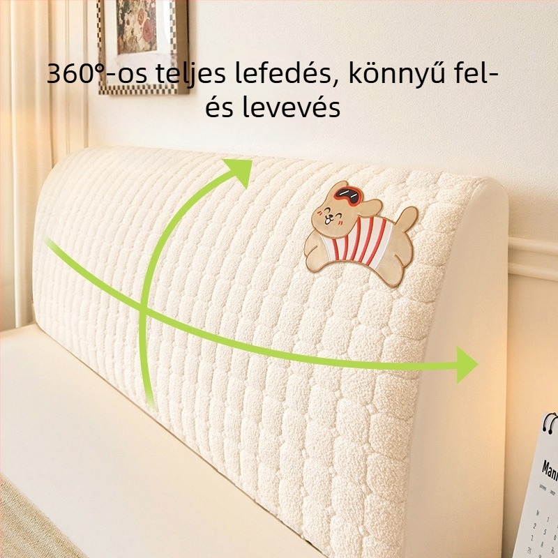 Cloud Velvet anyagú fejvég huzat, rugalmas, univerzálisan illeszkedik a fa ágyakhoz, leválasztható és géppel mosható