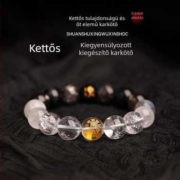 Öt elemes kristály karkötő — uniszex, csiszolt természetes kristálykövek, Spring 2025, Sincerity Stone