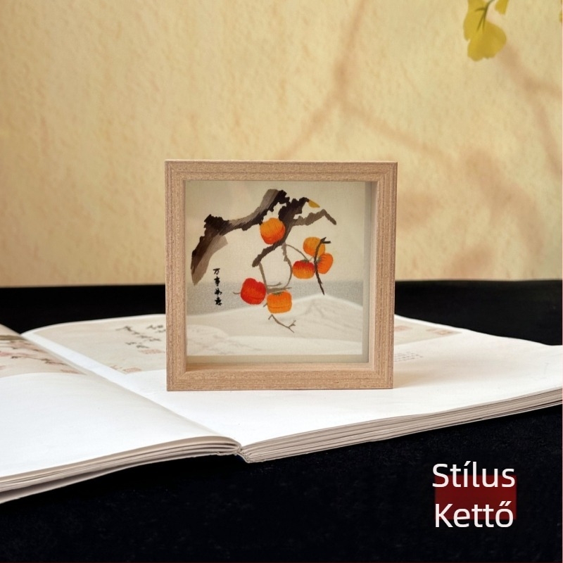 Su hímzéses textile dekoráció asztali dísz, kínai stílusú ajándékdoboz, eredet Kína