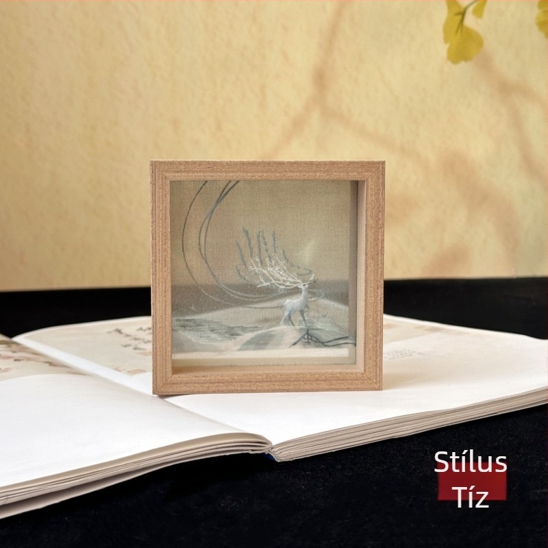 Su hímzéses textile dekoráció asztali dísz, kínai stílusú ajándékdoboz, eredet Kína