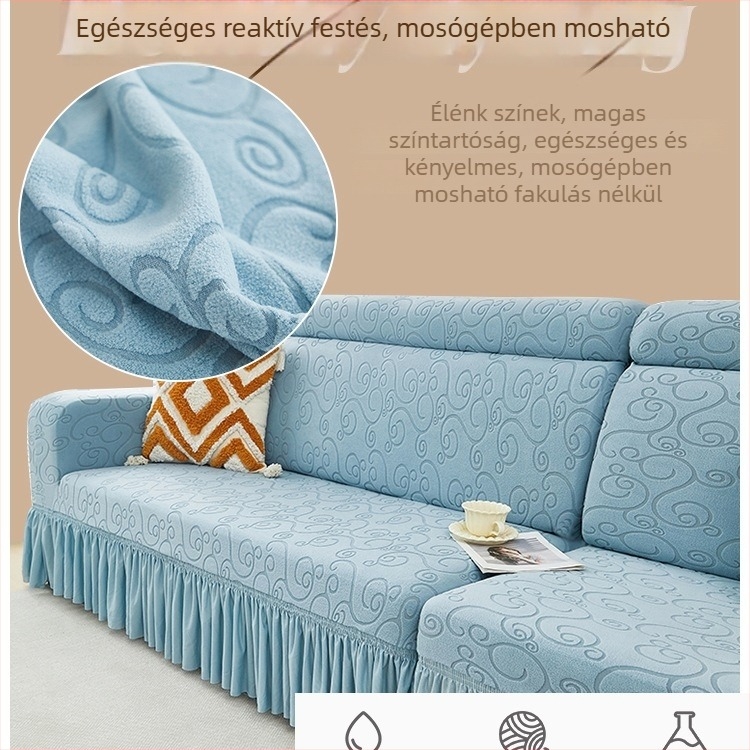 Macskakarcolások elleni kanapévédő huzat, univerzális, csúszásmentes, chaise longue típusú kanapéhoz, négy évszakos használatra
