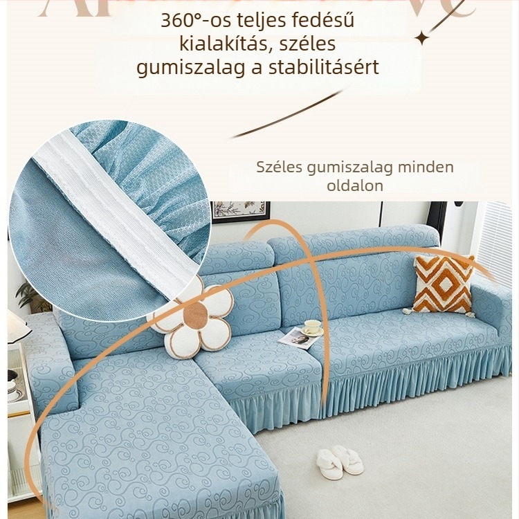 Macskakarcolások elleni kanapévédő huzat, univerzális, csúszásmentes, chaise longue típusú kanapéhoz, négy évszakos használatra