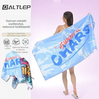 Mikroszálas fürdő/strand törölköző, gyorsan száradó, viselhető poncsó stílusú, 200–300 g
