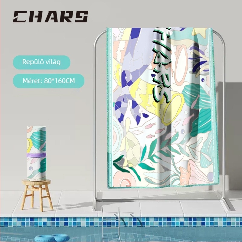 Mikroszálas fürdő/strand törölköző, gyorsan száradó, viselhető poncsó stílusú, 200–300 g