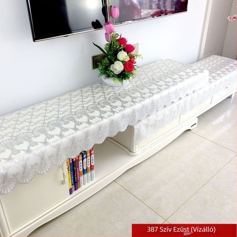 Asztalterítő, vízálló és olajálló, téglalap alakú, modern minimalista stílus, minták: szív, geometriai és virágos