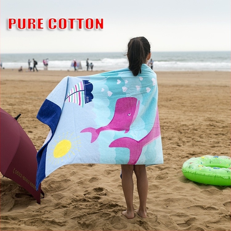 Beeyier Pamut fürdő- és strandtörölköző - Vastagított rajzfigura, Reaktív nyomtatás, Cut Velvet textúra, 500 g+, 32 szál