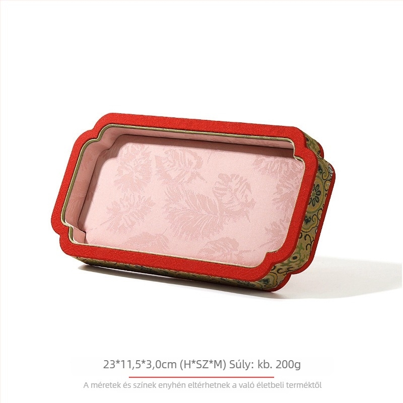 Egyoldalas tömörfa ékszer-tároló tálca, retro/ősi stílusú kiállításhoz, összefűzési kivitel, Shenzhen eredetű