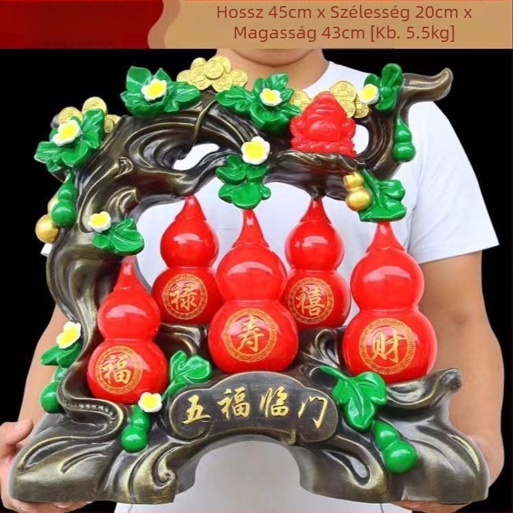 Gourd alakú díszfigura szintetikus gyantából – modern művészet dekoráció nappaliba és előszobába; Anyag: szintetikus gyanta; Márka: Qing Lianxing; Kategória: Gyanta kézművesség