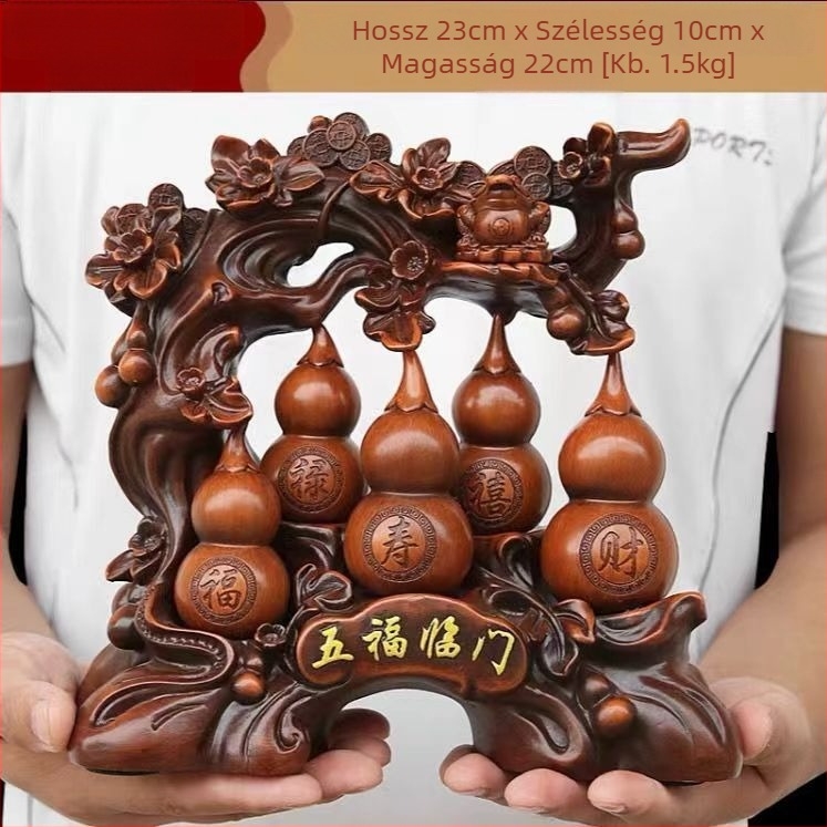 Gourd alakú díszfigura szintetikus gyantából – modern művészet dekoráció nappaliba és előszobába; Anyag: szintetikus gyanta; Márka: Qing Lianxing; Kategória: Gyanta kézművesség