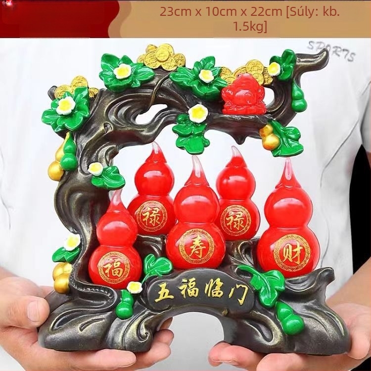 Gourd alakú díszfigura szintetikus gyantából – modern művészet dekoráció nappaliba és előszobába; Anyag: szintetikus gyanta; Márka: Qing Lianxing; Kategória: Gyanta kézművesség