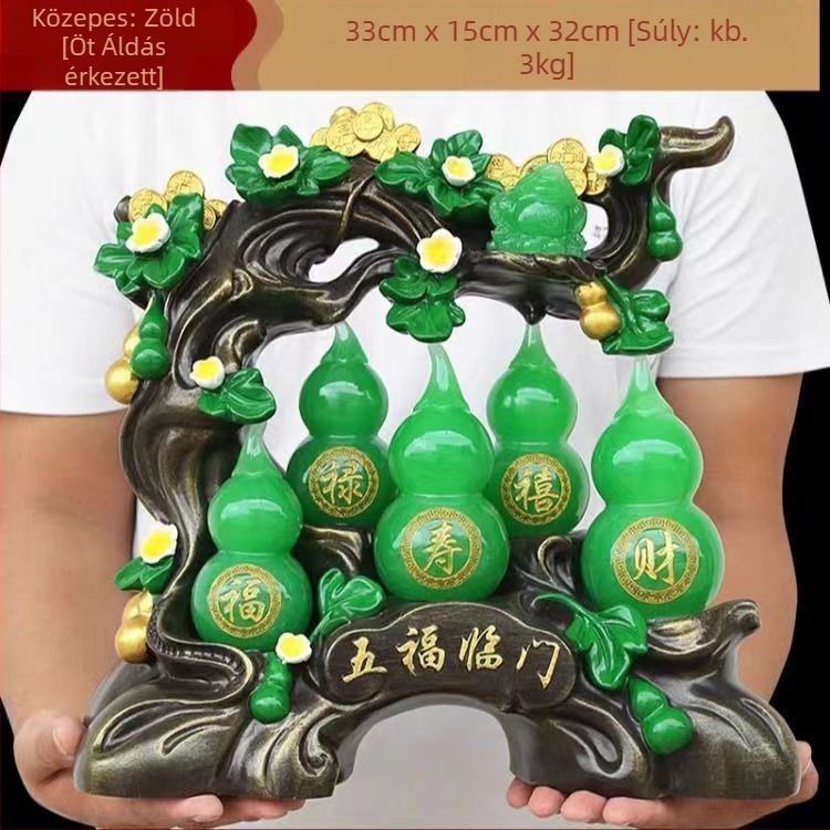 Gourd alakú díszfigura szintetikus gyantából – modern művészet dekoráció nappaliba és előszobába; Anyag: szintetikus gyanta; Márka: Qing Lianxing; Kategória: Gyanta kézművesség